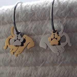 Stainless steel Hypoallergenic Doggy/paw hoop earrings 12mm/15mm/20mm